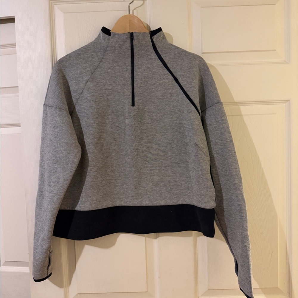 Champion Grey Half-Zip Pullover with Black Trim